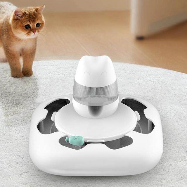 Pet alimentação prato tigela brinquedo, cão e gato jogo, predador tigela,  puzzle, treinamento lento comida, carregamento USB, gatos interativos,  dispensador de deleite automático - AliExpress